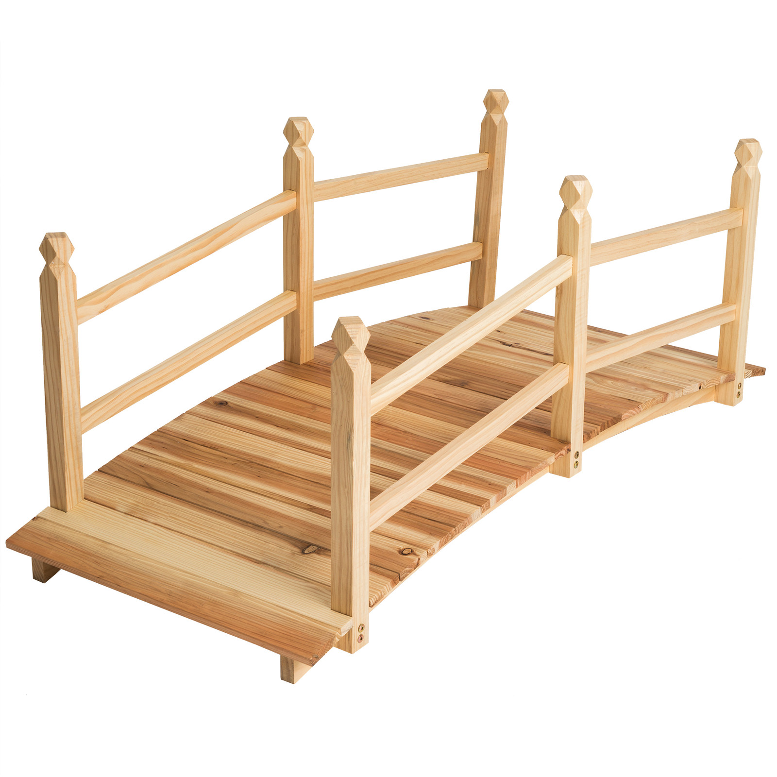 Pont de jardin extérieur décoration bassin fontaine bois passerell étang 140 cm