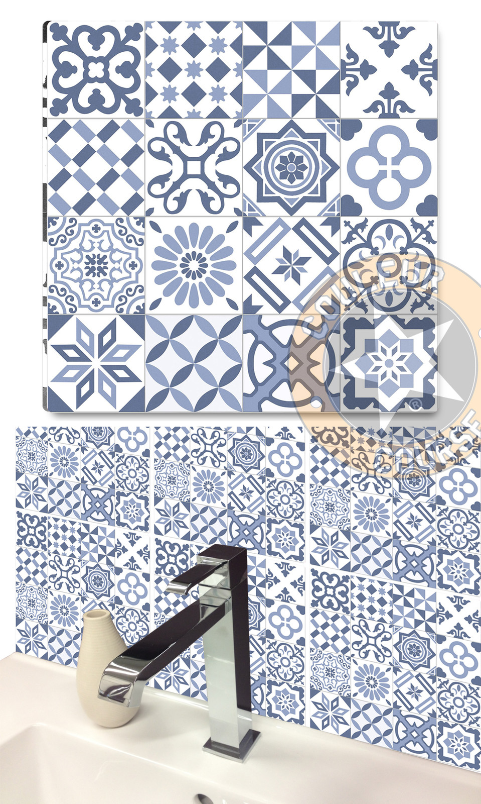 4 X AUTOCOLLANTS STICKER MOSAIQUE POUR CARRELAGE SALLE DE BAINS CUISINE (CR023) 4 X AUTOCOLLANTS STICKER MOSAIQUE POUR CARRELAGE SALLE DE BAINS CUISINE (CR023)