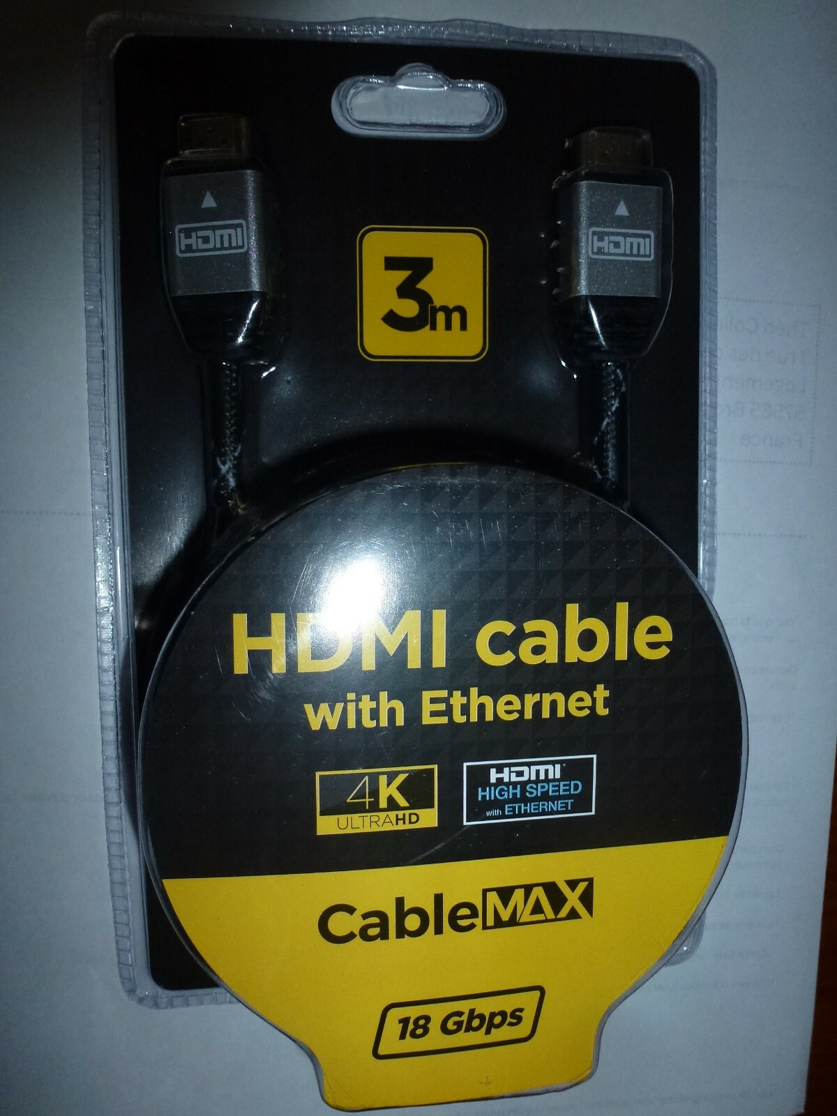 Câble HDMI 4k Ultra HD 2.0 3D HDMI mâle/mâle (3m ) Câble HDMI 4k Ultra HD 2.0 3D HDMI mâle/mâle (3m )