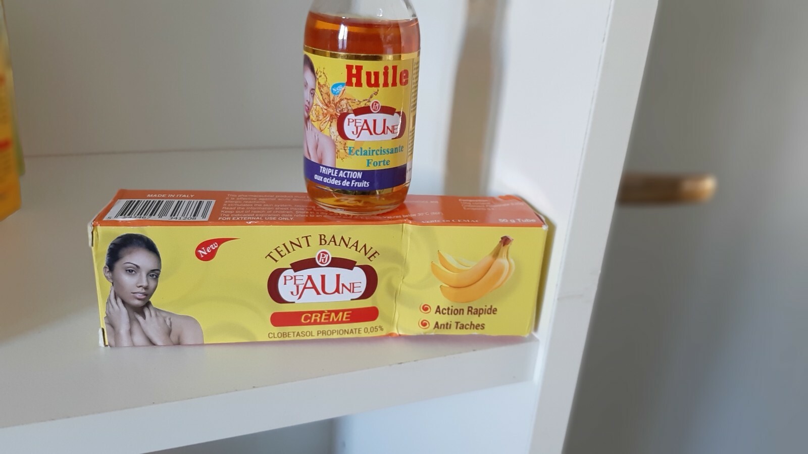 PEAU JAUNE HUILLE ÉCLAIRCISSANTE & RÉPARATEUR & TUBE CRÈME 