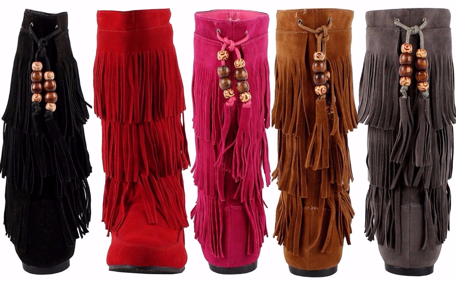 Dernier Mode Enfants Filles Trois Couche Frange Mocassin mi-Mollet Bottes Dernier Mode Enfants Filles Trois Couche Frange Mocassin mi-Mollet Bottes