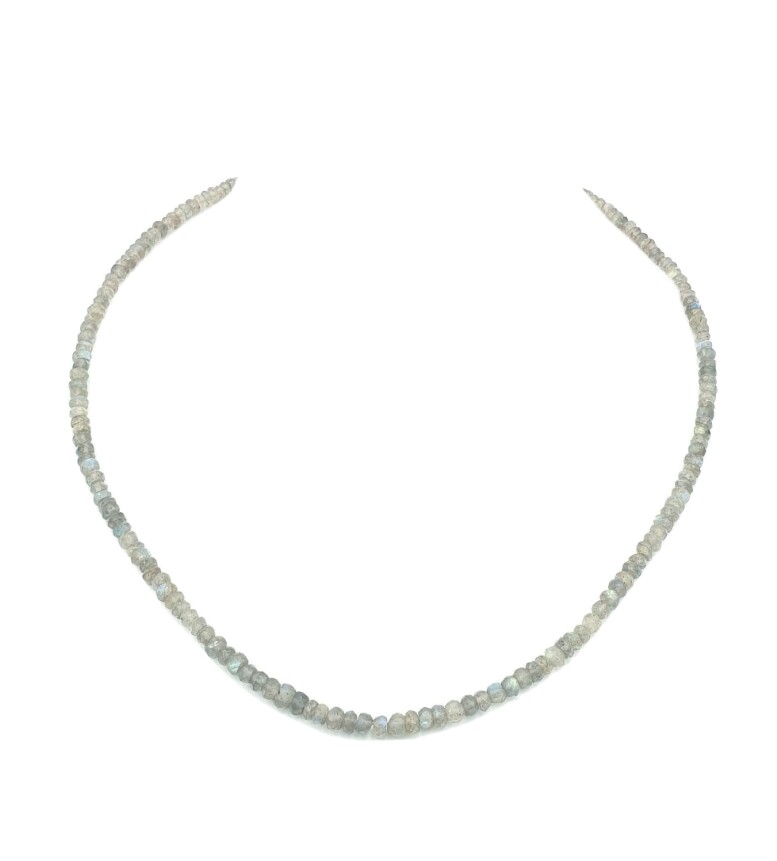 Labradorite  Collier de Pierres précieuses  Boule  Chaîne Bijoux Bleu Schmmier