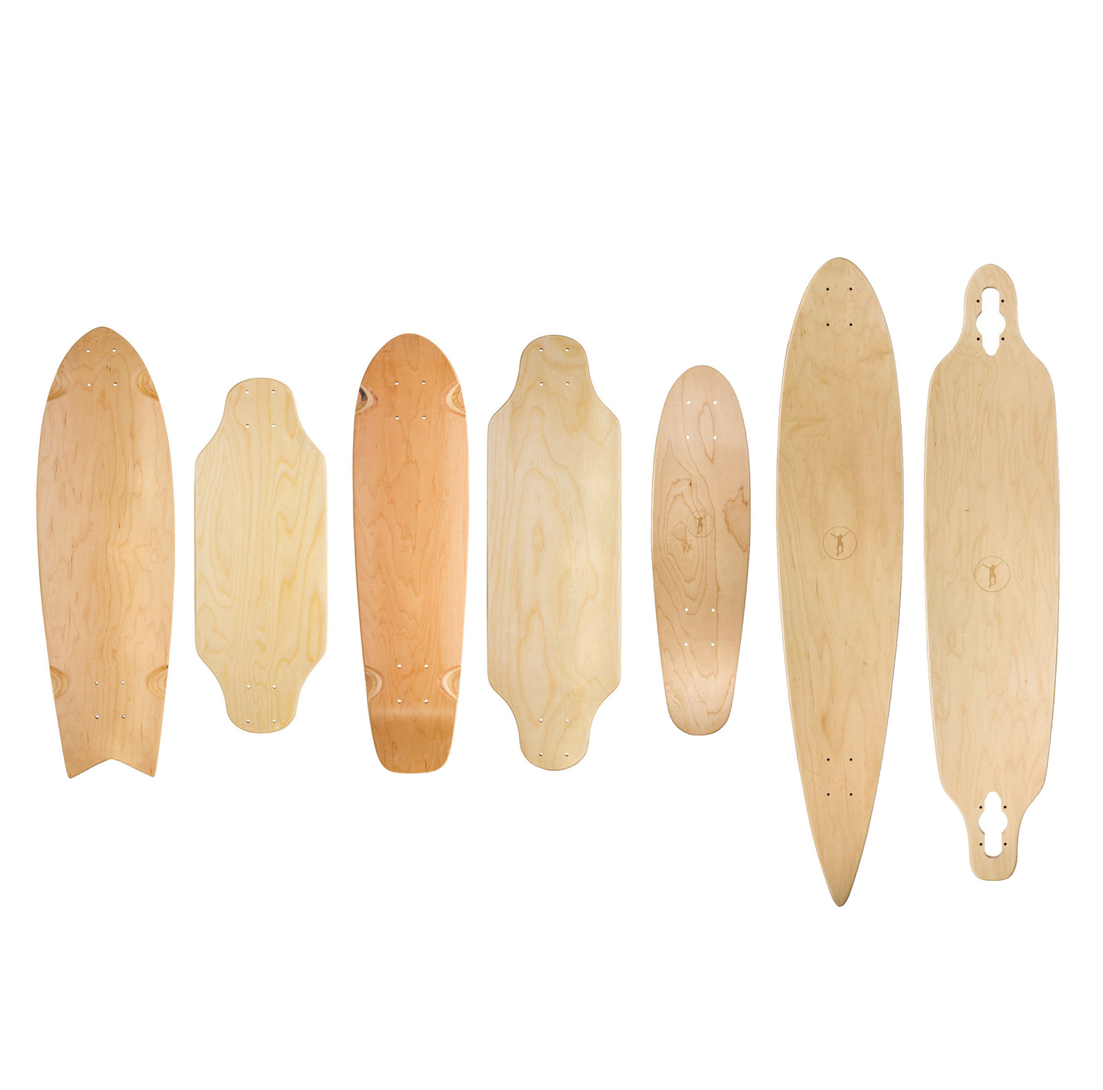 7 Mini Cruiser Longboard Shark Twin tip Deck Skate Planch Bois skateboard Ridge