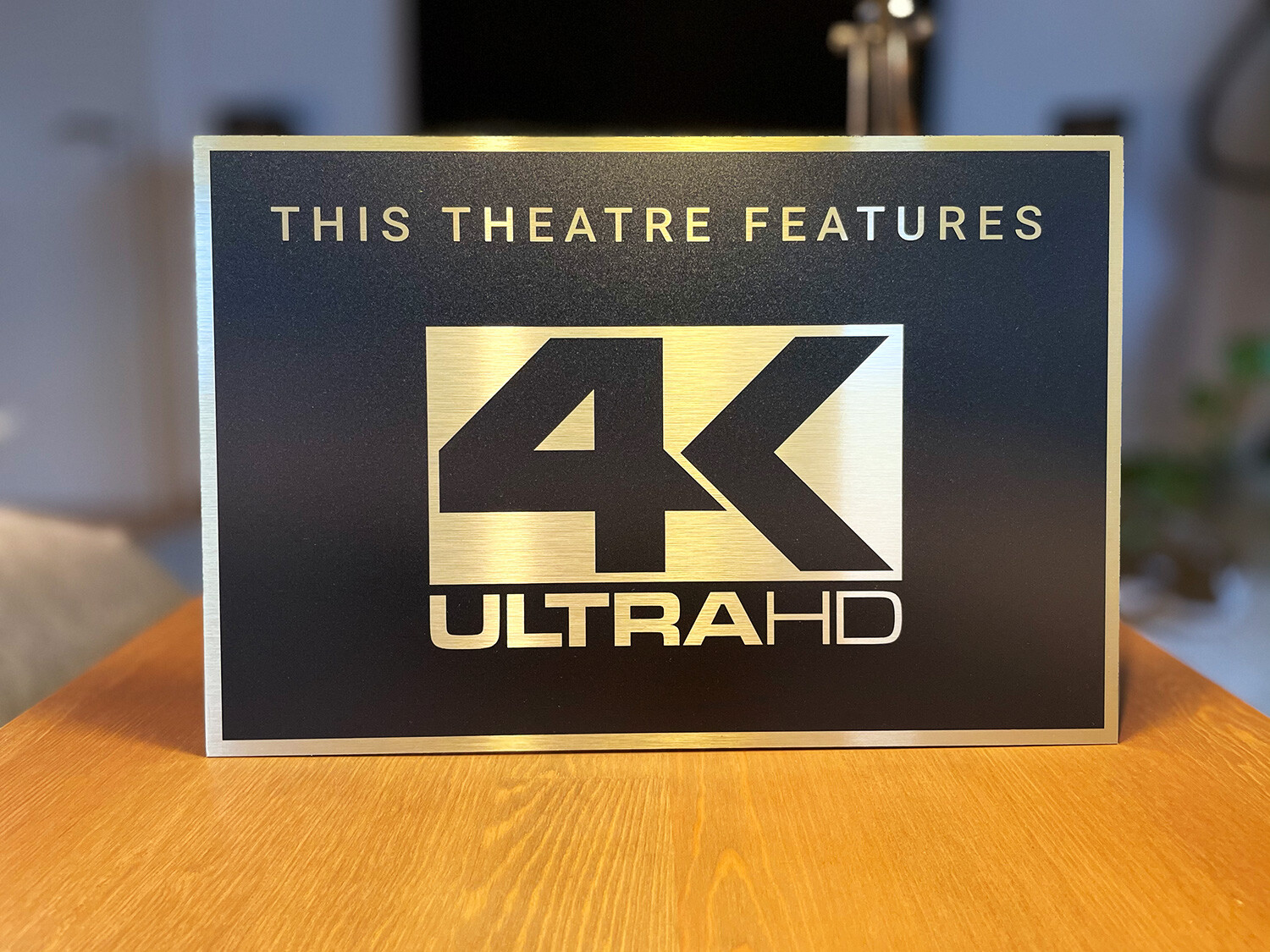 4K Ultra HD – Heimkino, Home Theatre Cinema Sign / Schild / Plakette, Gold 4K Ultra HD – Heimkino, Home Theatre Cinema Sign / Schild / Plakette, Gold