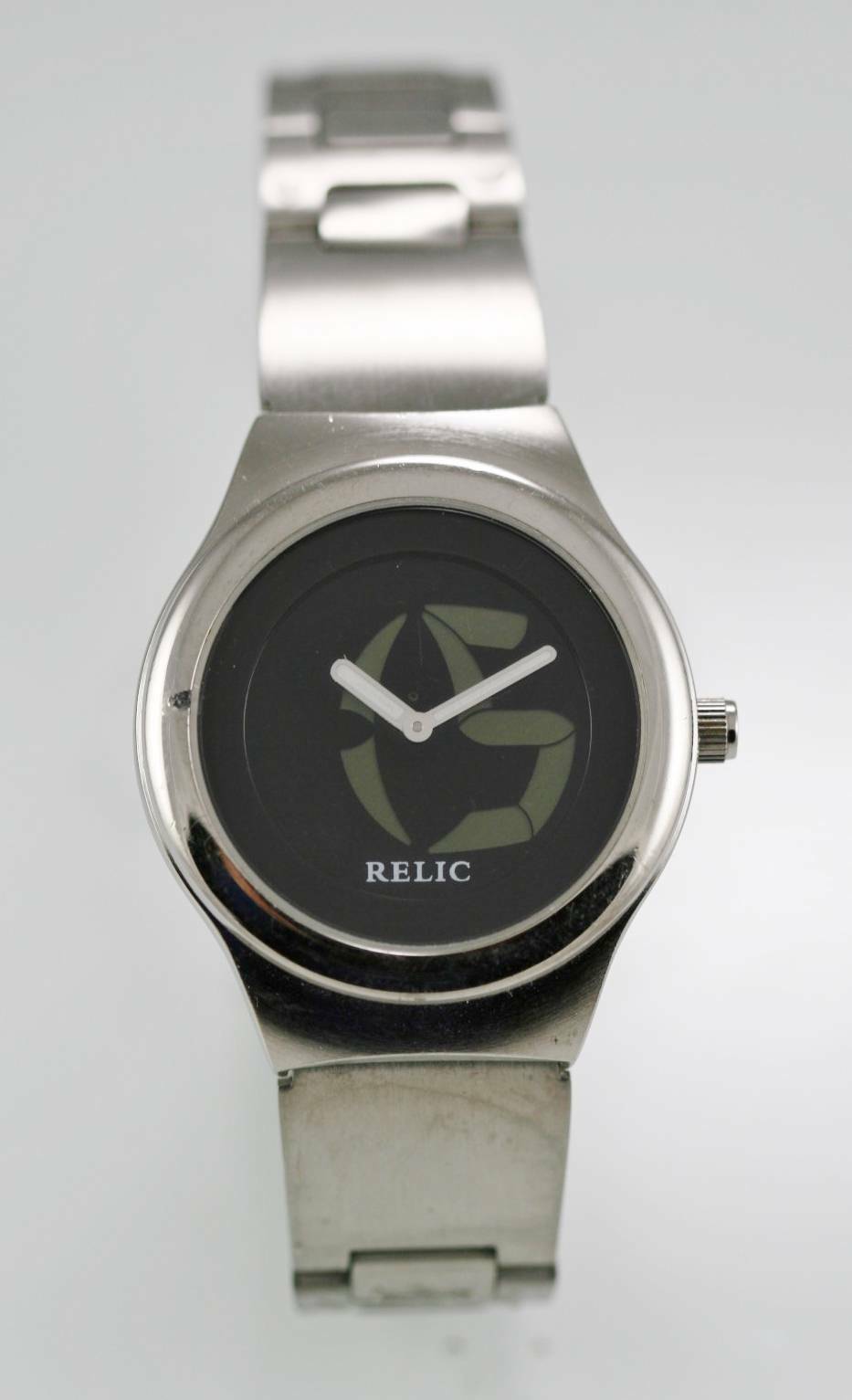 Relic Grand Tic Montre Homme Acier Inoxydable Argent Eau Resis Pile Noir Quartz Relic Grand Tic Montre Homme Acier Inoxydable Argent Eau Resis Pile Noir Quartz