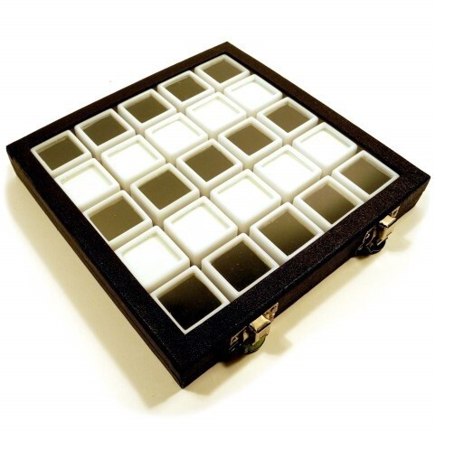 De Luxe Bijoux Pierre Précieuse Fenêtre Affichage Boîte Plateau 25 Compartiments De Luxe Bijoux Pierre Précieuse Fenêtre Affichage Boîte Plateau 25 Compartiments