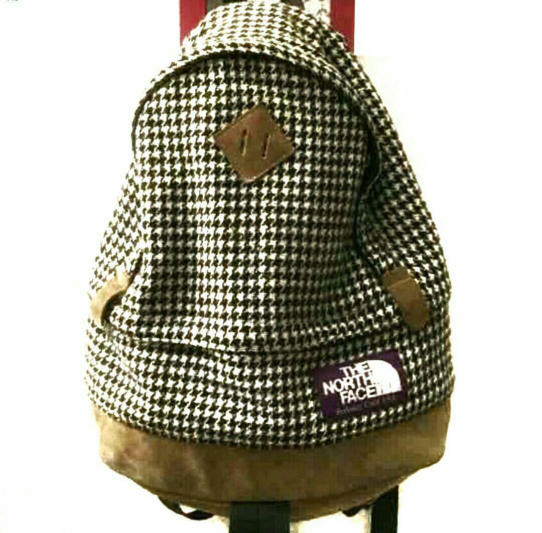 Harris Tweed North Face Violet Étiquette Sac à Dos Marron Foncé Femmes De Japon
