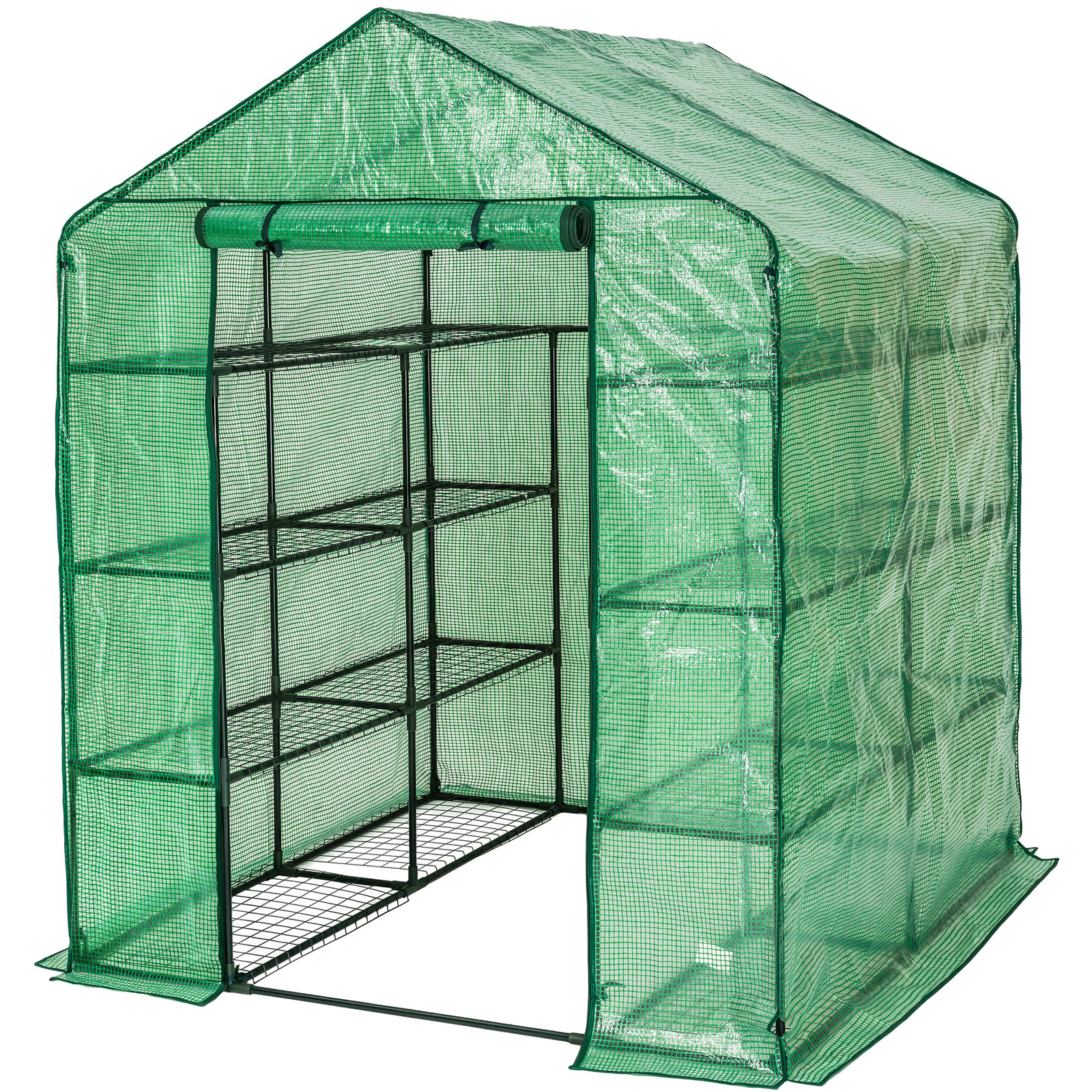 Serre de jardin metal PE plastique tente abri légume fruit plante 143x143x195cm Serre de jardin metal PE plastique tente abri légume fruit plante 143x143x195cm
