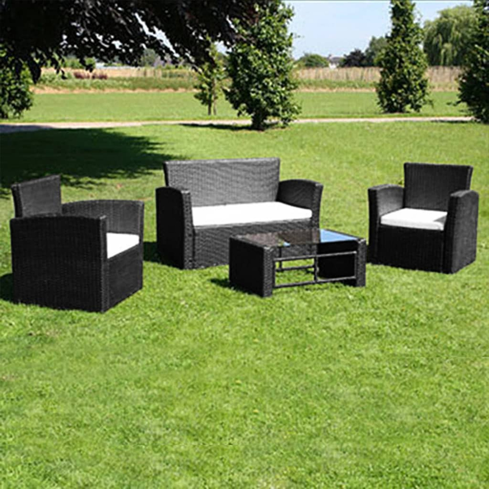 Salon de jardin résine tressée noir X5M2 Salon de jardin résine tressée noir X5M2