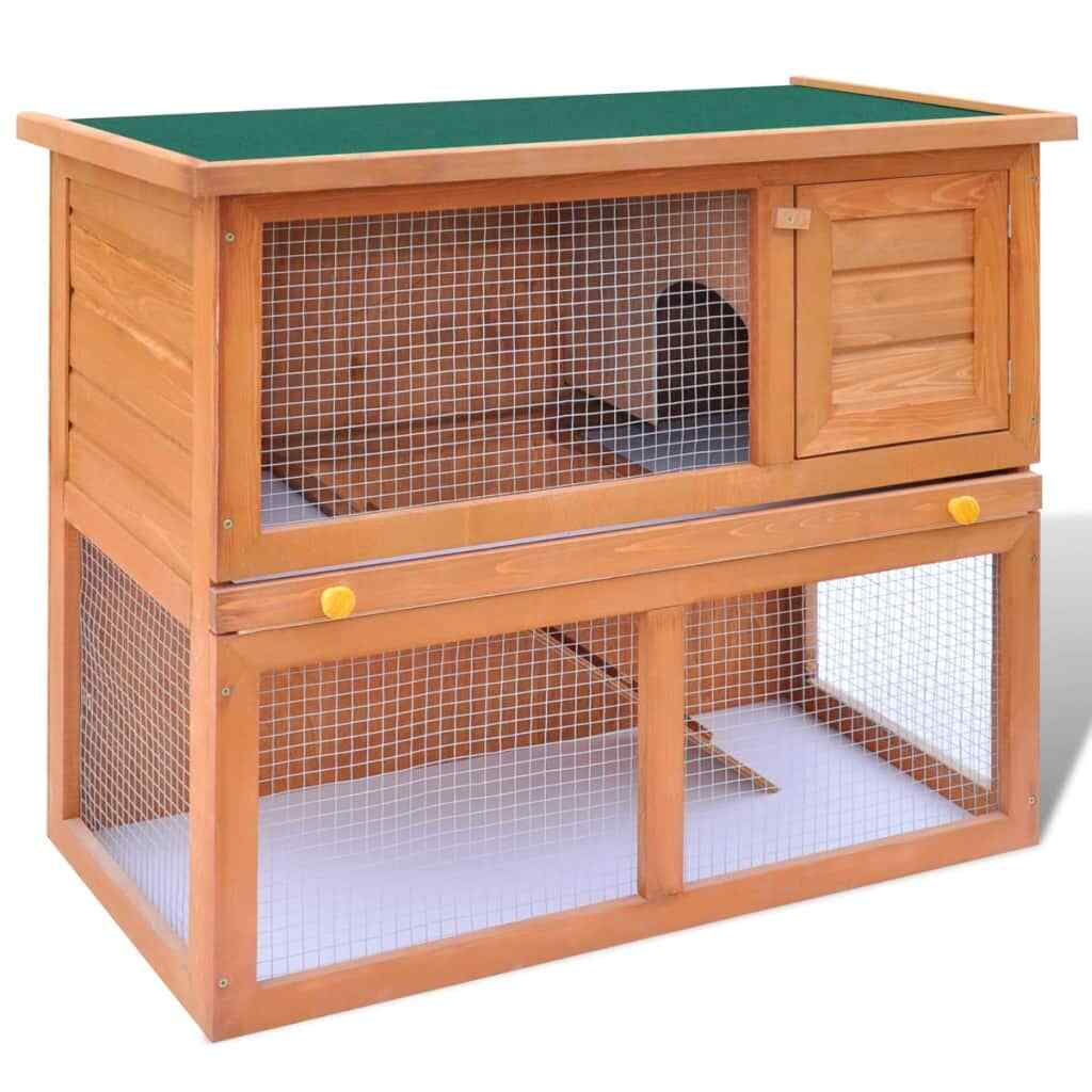 Clapier d’extérieur Enclos pour petits animaux 1 porte Bois Cage Lapin Animaux