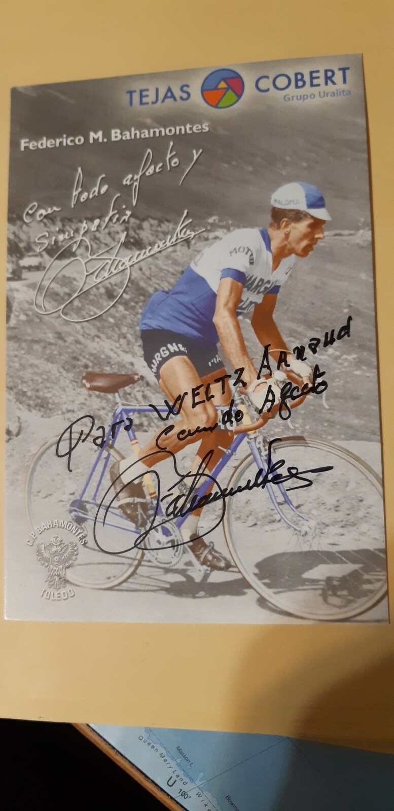 CARTE Cyclisme Radsport ciclismo BAHAMONTES DEDICACEE MARGNAT PALOMA CARTE Cyclisme Radsport ciclismo BAHAMONTES DEDICACEE MARGNAT PALOMA