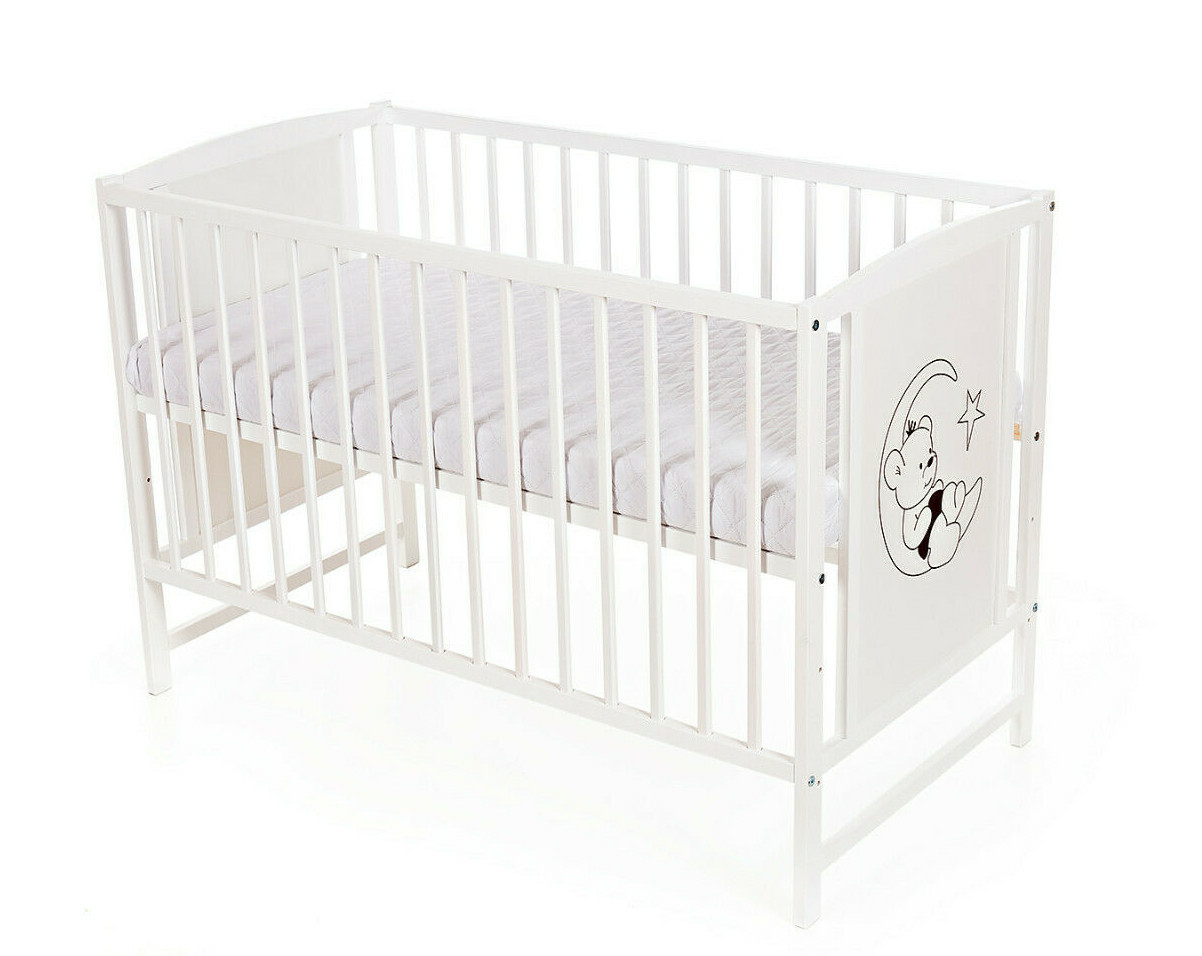 Lit Bébé Lit Enfant Teddymond 120×60 Matelas Bois Blanc Neuf Lit Bébé Lit Enfant Teddymond 120×60 Matelas Bois Blanc Neuf