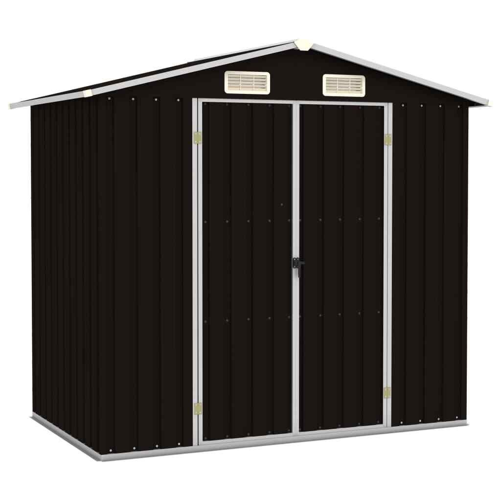 vidaXL Abri de Jardin Marron Acier Galvanisé Cabane Outils Stockage Rangement vidaXL Abri de Jardin Marron Acier Galvanisé Cabane Outils Stockage Rangement