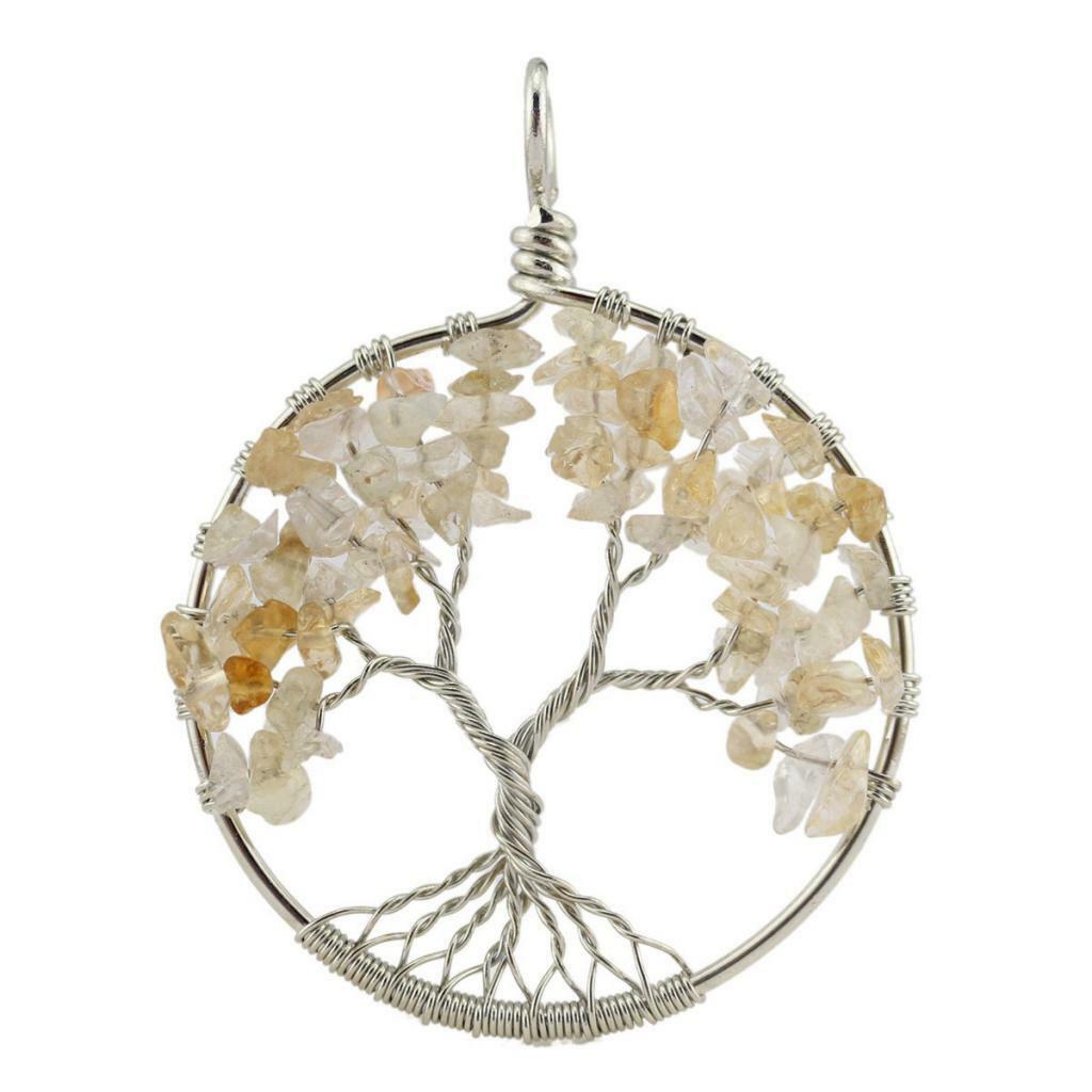 Arbre de vie pierres précieuses pendentifs colliers collier cadeau bijoux de