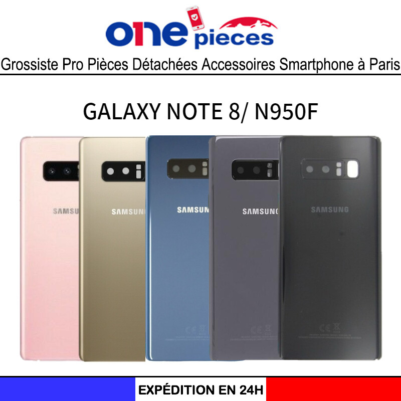 VITRE ARRIÈRE CACHE BATTERIE SAMSUNG NOTE 8 N950F LOGO+ADHÉSIF+ +VITRE CAMÉRA