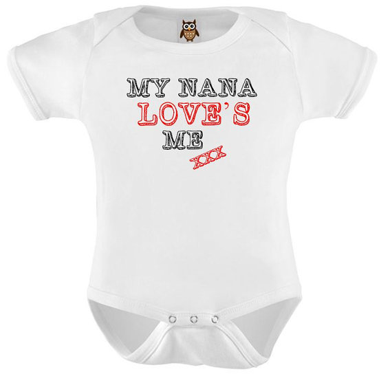 Personalised Baby Vest My Nana Love’s Me xxx, Nanny Baby Shower Gift Nan Baby Personalised Baby Vest My Nana Love’s Me xxx, Nanny Baby Shower Gift Nan Baby