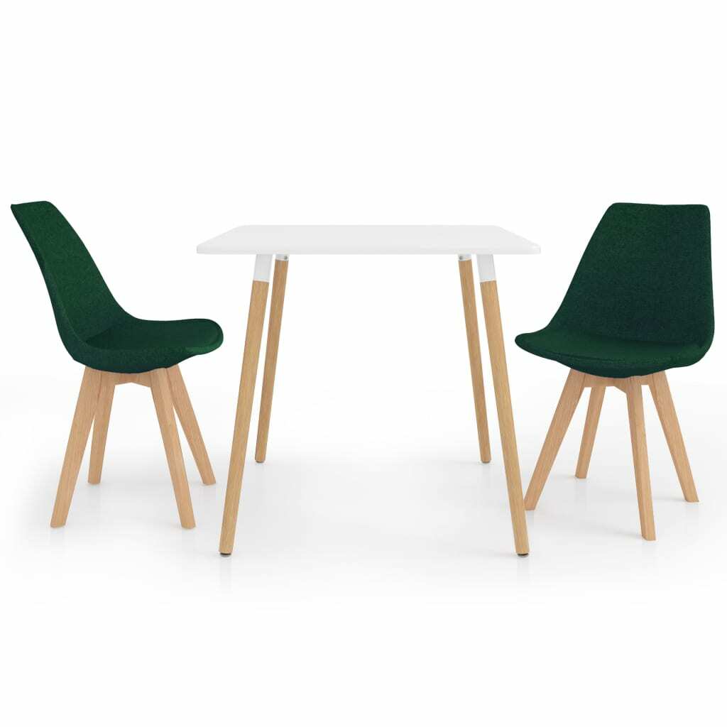 vidaXL Ensemble de Salle à Manger 3 pcs Vert Foncé Mobilier à Dîner Cuisine