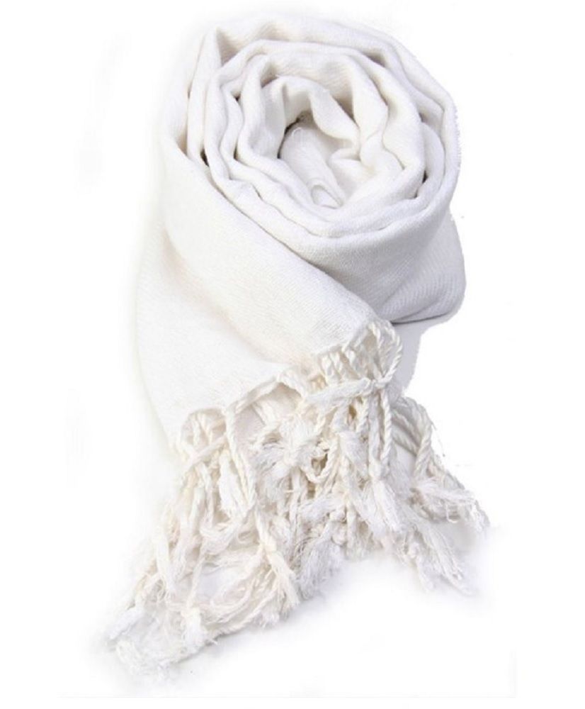 Idée cadeau accessoires de mode femme: Pashmina foulard étole écharpe – Blanc