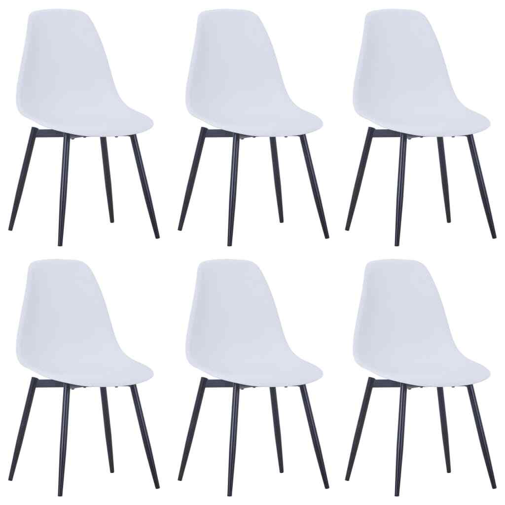 vidaXL 6x Chaises de Salle à Manger Blanc PP Dîner Repas Cuisine Salon Maison vidaXL 6x Chaises de Salle à Manger Blanc PP Dîner Repas Cuisine Salon Maison
