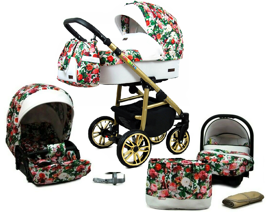 POUSSETTE Trio Nacelle Combine BEBE LANDAU 3en1 SIEGE AUTO SET Moustiquaire