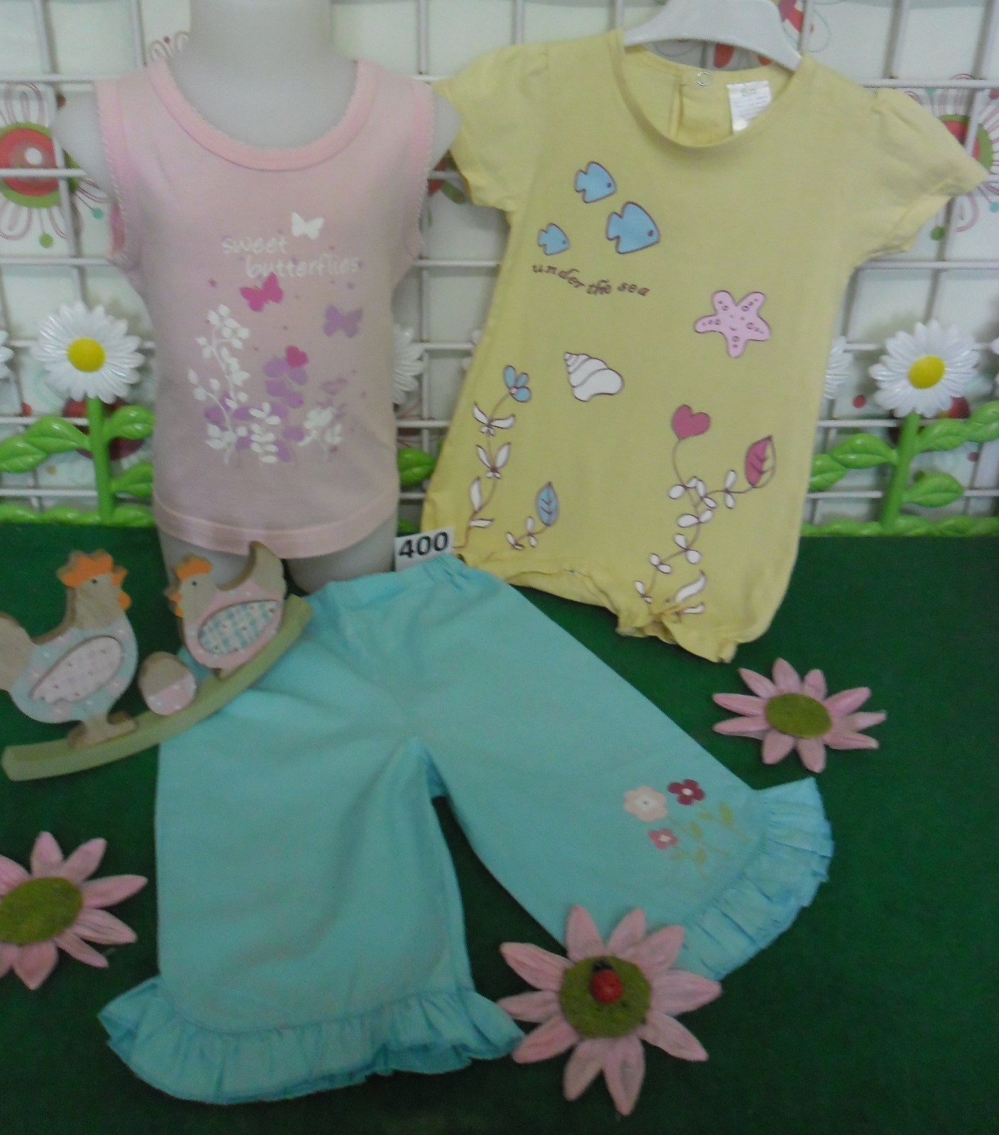 vêtements fille 6 mois,combi/short,débardeur,pantacourt