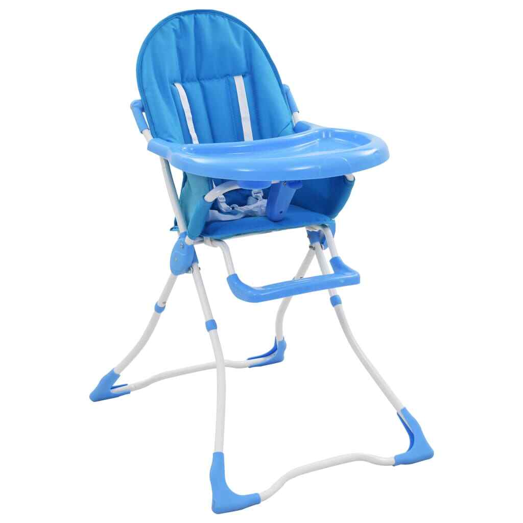 vidaXL Chaise Haute pour Bébé Bleu et Blanc Salle à Mange Enfant Cuisine vidaXL Chaise Haute pour Bébé Bleu et Blanc Salle à Mange Enfant Cuisine