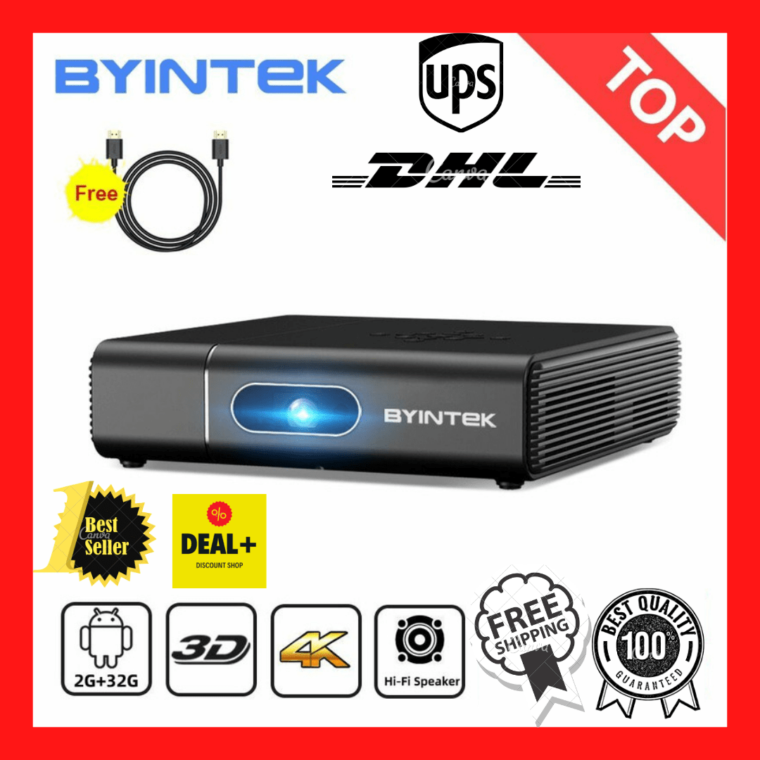 BYINTEK U30 Full HD 1080P 3D 4K Android Smart Wifi Home Cinéma LED Projecteur BYINTEK U30 Full HD 1080P 3D 4K Android Smart Wifi Home Cinéma LED Projecteur