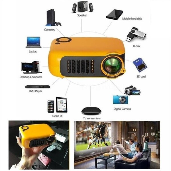 A2000 Portable Domestique Projecteur 800 Lumen Soutien 1080P Smart TV Micro SD A2000 Portable Domestique Projecteur 800 Lumen Soutien 1080P Smart TV Micro SD