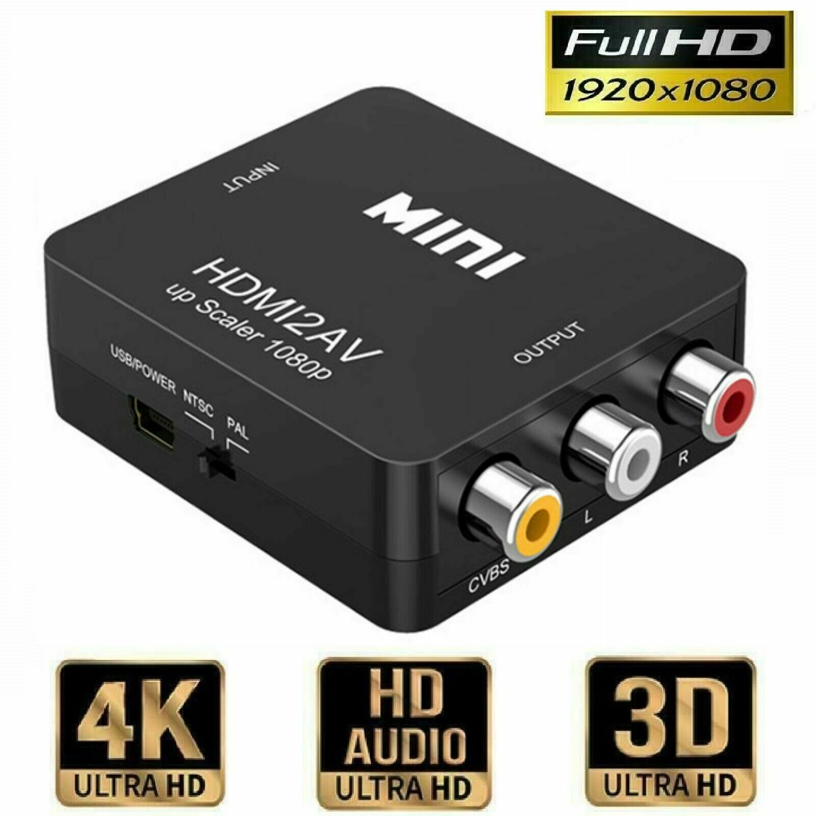 Av To Sur Pour HDMI Vidéo Convertisseur 4K Transmission Adaptateur Nintendo Jeux