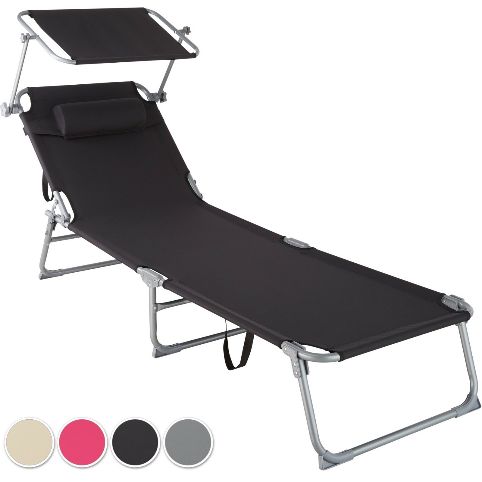 Chaise Longue de Jardin Pliante Transat Bain Soleil + Pare Soleil et Appuie Tête Chaise Longue de Jardin Pliante Transat Bain Soleil + Pare Soleil et Appuie Tête