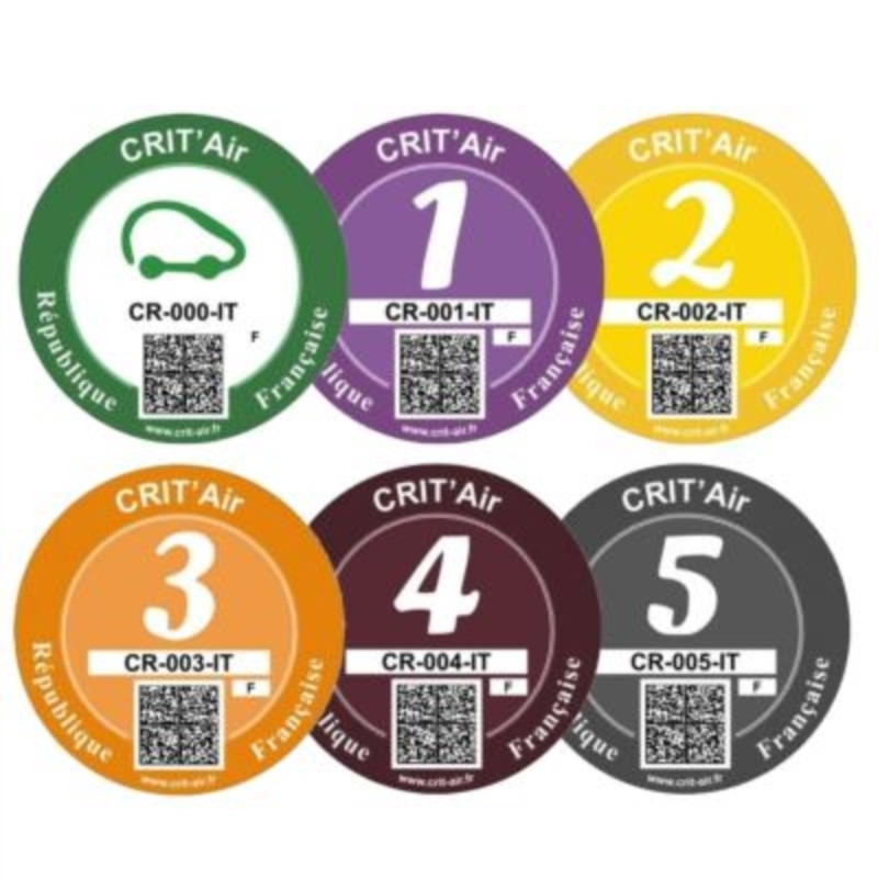 Porte vignette CRIT’AIR rond résine silicone protection moto scooter voiture