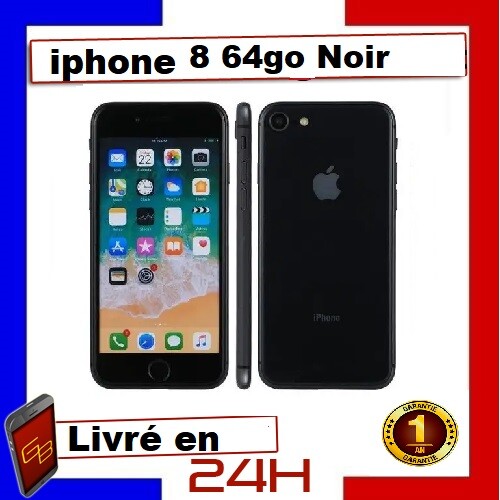 IPHONE 8 64 GO NOIR Reconditionné DÉBLOQUÉ TOUT OPÉRATEUR TÉLÉPHONE 64 GIGA IPHONE 8 64 GO NOIR Reconditionné DÉBLOQUÉ TOUT OPÉRATEUR TÉLÉPHONE 64 GIGA