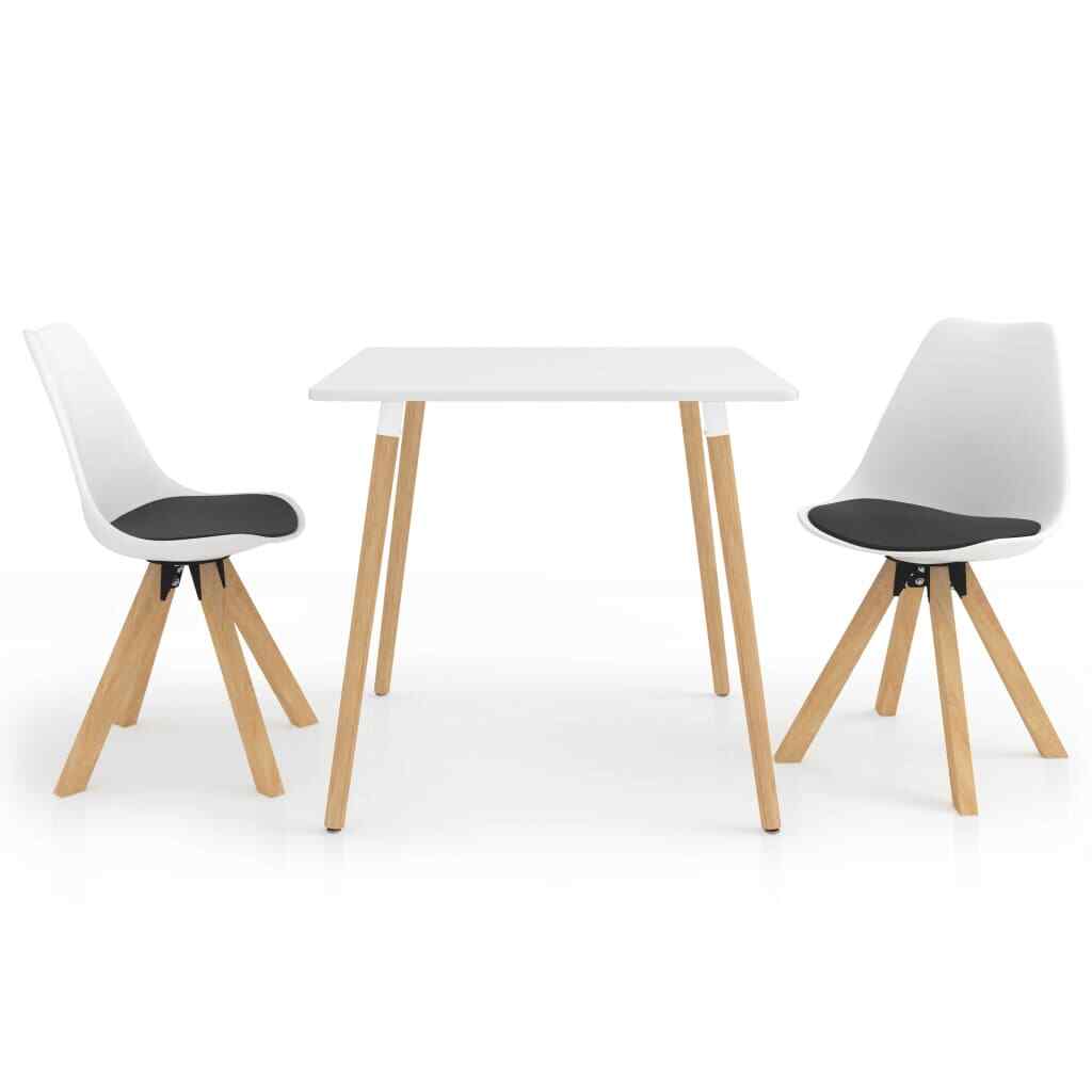 vidaXL Ensemble de Salle à Manger 3 pcs Noir et Blanc Mobilier Dîner Cuisine vidaXL Ensemble de Salle à Manger 3 pcs Noir et Blanc Mobilier Dîner Cuisine