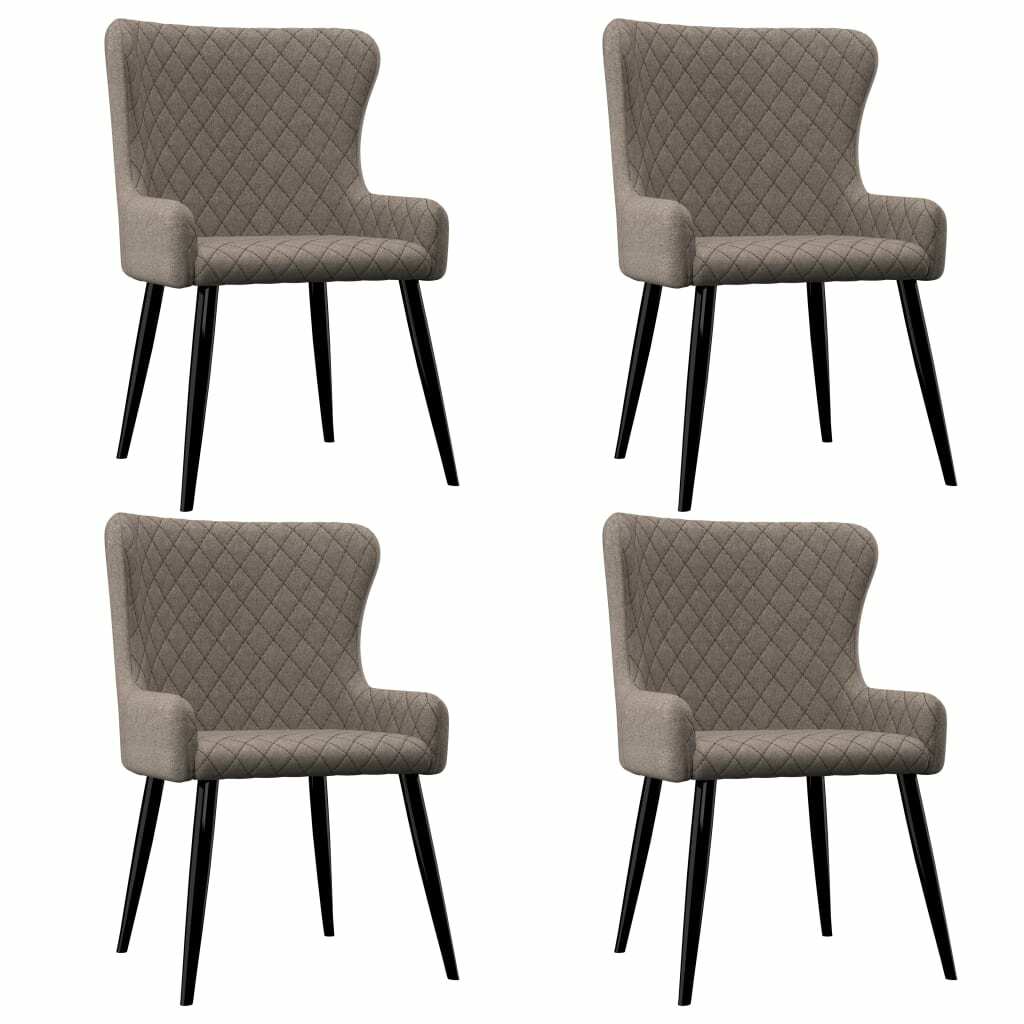 vidaXL 4x Chaises de Salle à Manger Taupe Tissu Cuisine Repas Dîner Maison vidaXL 4x Chaises de Salle à Manger Taupe Tissu Cuisine Repas Dîner Maison