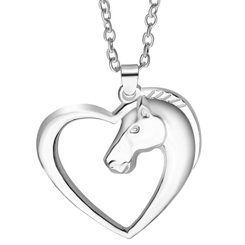 Bijoux Fantaisie Blanc Plaqué K Cheval Blanc En Coeur Collier Penden.F.Z6 Bijoux Fantaisie Blanc Plaqué K Cheval Blanc En Coeur Collier Penden.F.Z6