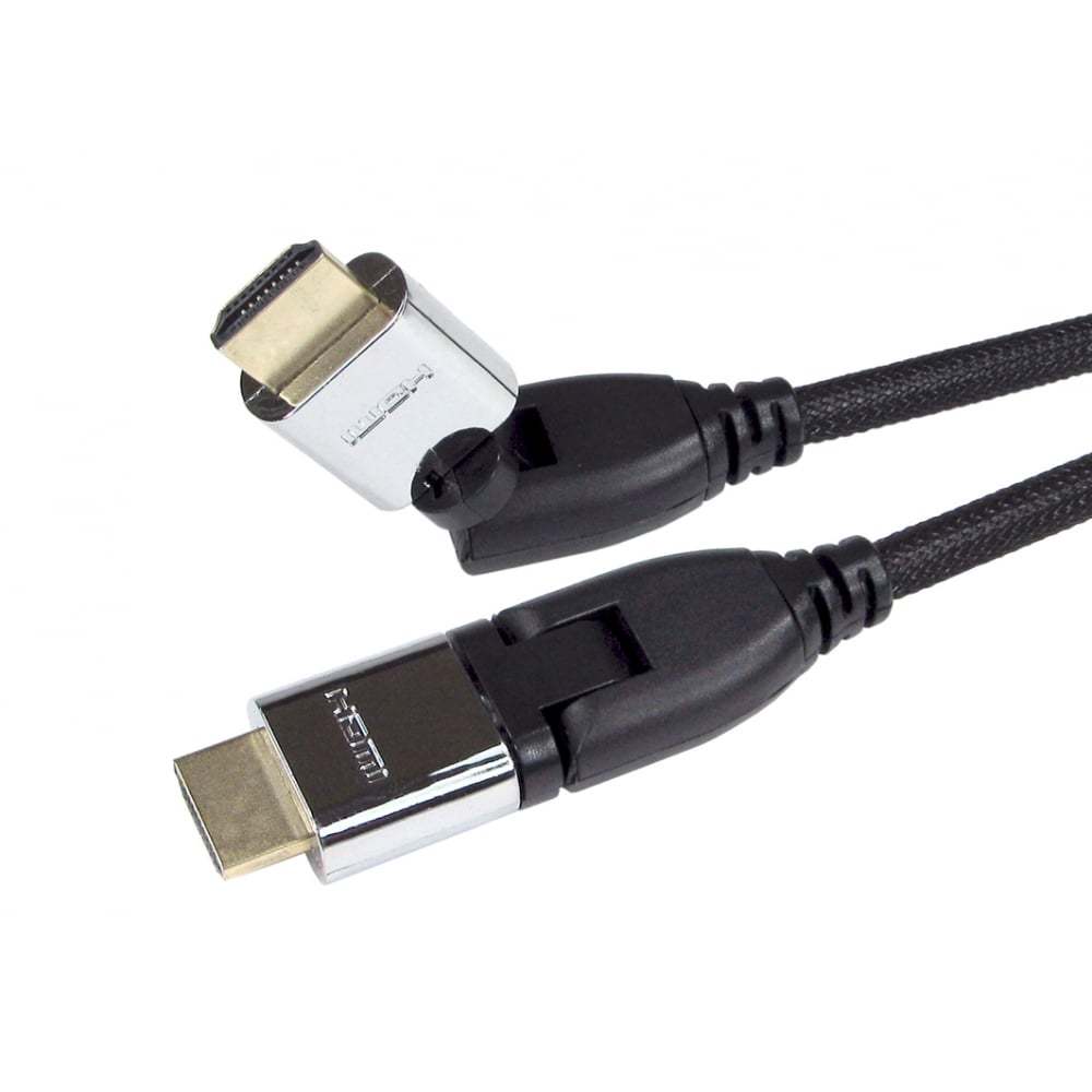 Tressé Pivotant & Tournoie HDMI avec Ethernet Câble v2.0 Ultra HD 2160p 4K 3D Tressé Pivotant & Tournoie HDMI avec Ethernet Câble v2.0 Ultra HD 2160p 4K 3D