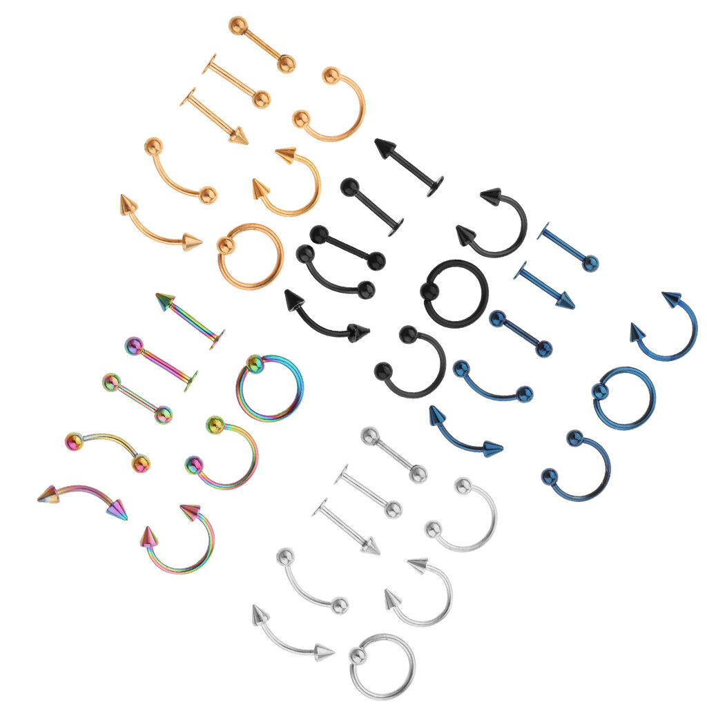 8pcs ensemble de bijoux de piercing pour le corps de la lèvre de pointe de 8pcs ensemble de bijoux de piercing pour le corps de la lèvre de pointe de