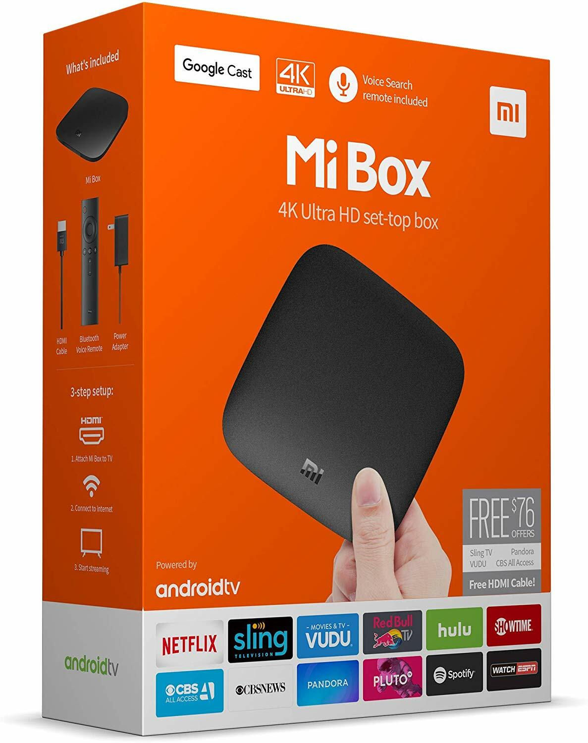 Mi Box  Xiaomi 4K HDR 2GB RAM Android 9 configuré* Ultra HD 8G livraison rapide