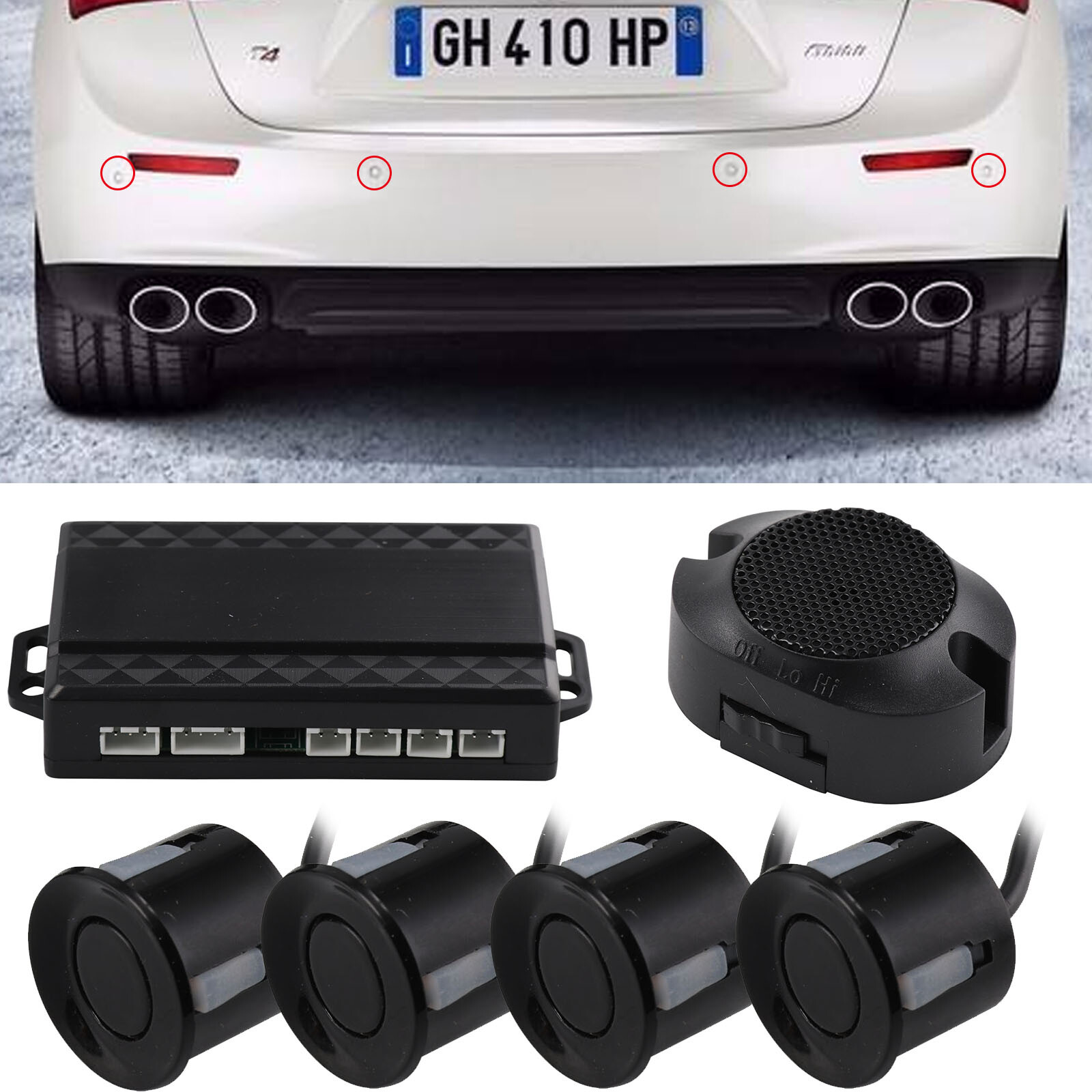 Radar-de Recul Voiture Automatique Capteurs Stationnement Arrière 4 Sensors Radar-de Recul Voiture Automatique Capteurs Stationnement Arrière 4 Sensors