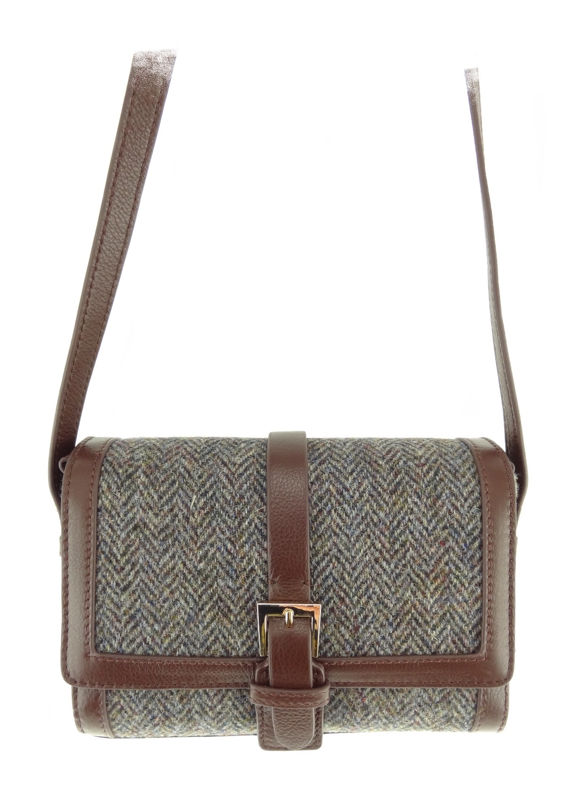 Femmes Authentique Harris Tweed Et Cuir Jemima Mini Sac Marron à Chevrons COL7 Femmes Authentique Harris Tweed Et Cuir Jemima Mini Sac Marron à Chevrons COL7