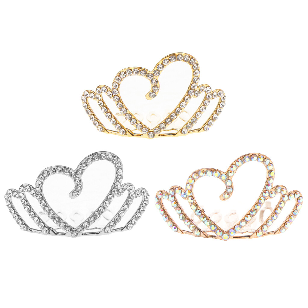 Mode Enfants Filles Cheveux Accessoire Cristal Peigne Cheveux Couronne Cœur