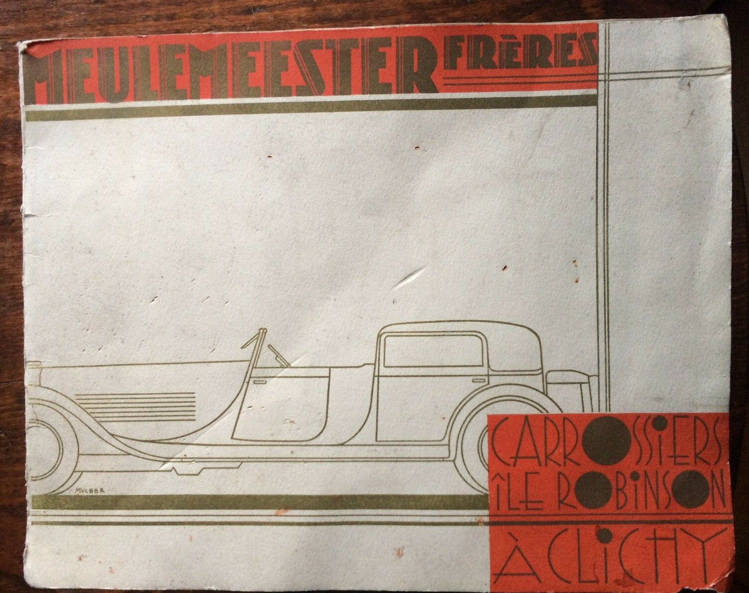CARROSSERIE AUTOMOBILE 1930 MEULEMEESTER FRÈRES CATALOGUE LITHOGRAPHIÉ