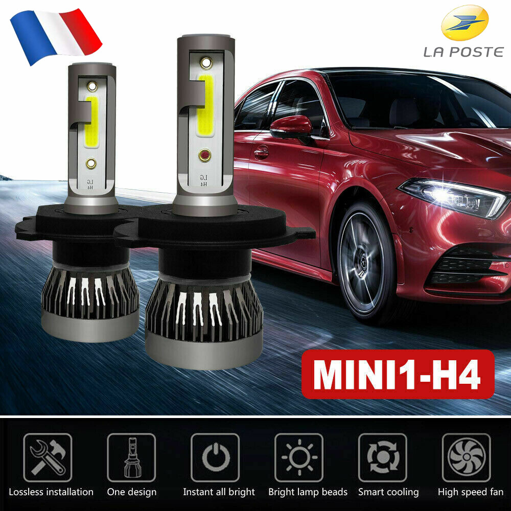 2X Ampoule H4 LED Phare 6000K Voiture 72W 9000LM Feux Remplacer HID Xénon Lampe 2X Ampoule H4 LED Phare 6000K Voiture 72W 9000LM Feux Remplacer HID Xénon Lampe