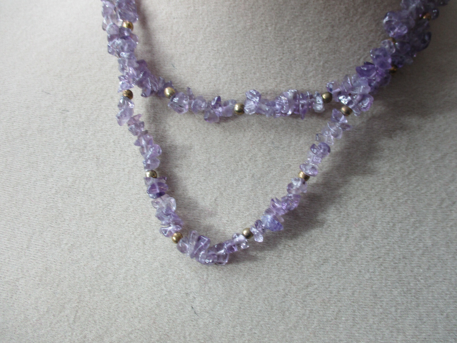 Vintage Améthyste Collier Bijoux de Pierre Gemme Précieuses Unikatschmuck Neuf