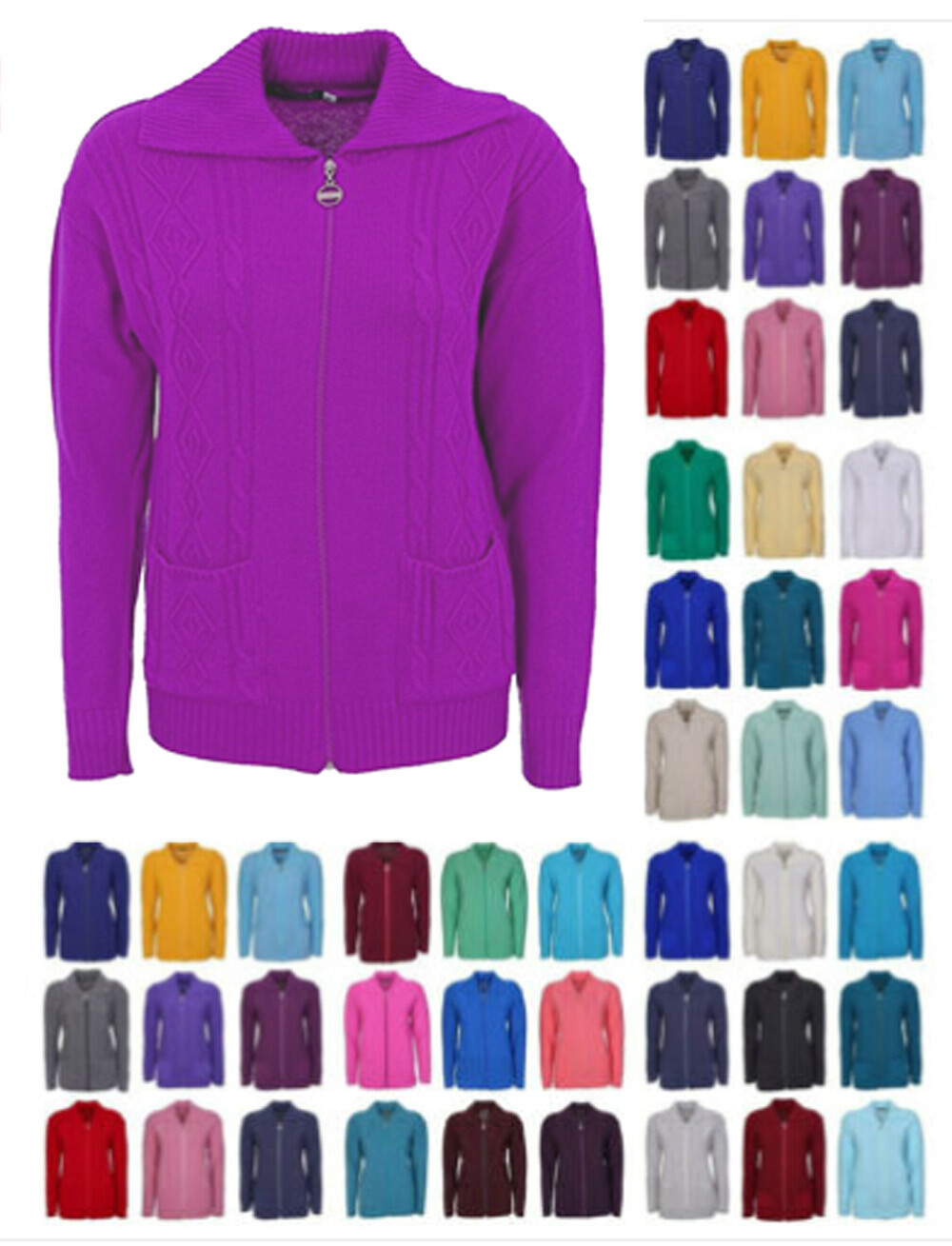 Câble Tricot Pull Cardigan Pour Femmes Grande Taille Vêtements Femmes Zippé W46 Câble Tricot Pull Cardigan Pour Femmes Grande Taille Vêtements Femmes Zippé W46