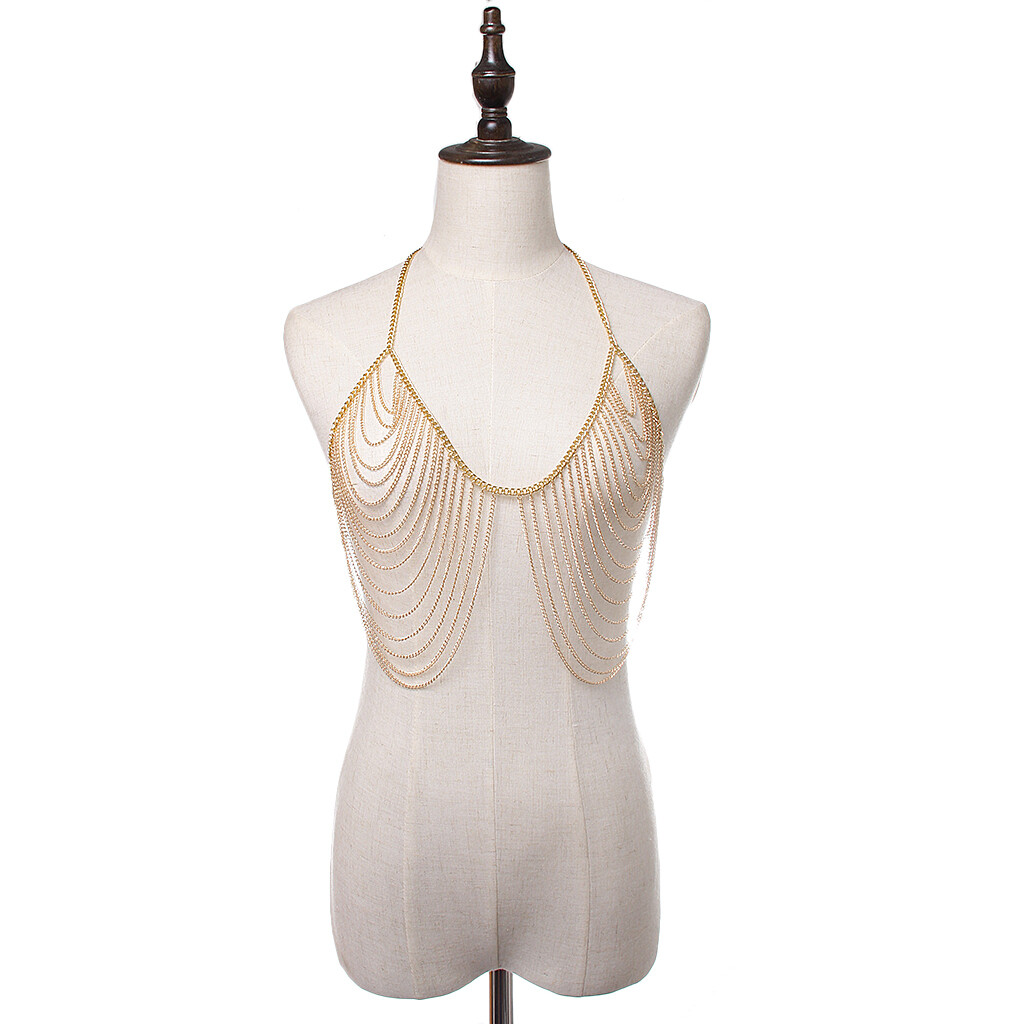 Femmes Chaude Multi-couche Tassel Épaule Corps Chaînes Bijoux Soutien-Gorge Femmes Chaude Multi-couche Tassel Épaule Corps Chaînes Bijoux Soutien-Gorge