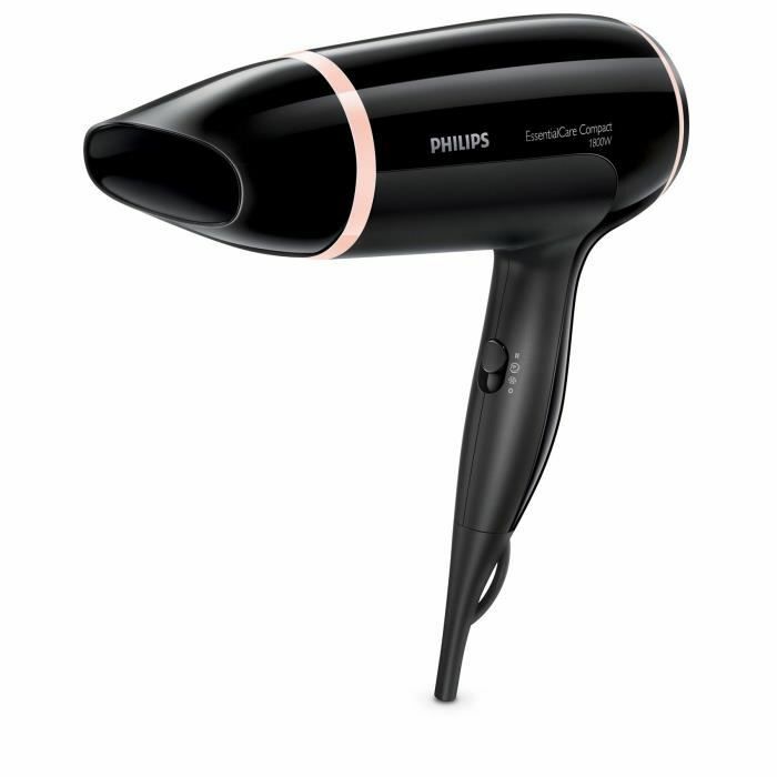 PHILIPS Sèche-cheveux ThermoProtect BHD004/10 Compact et puissant – Noir / Rose PHILIPS Sèche-cheveux ThermoProtect BHD004/10 Compact et puissant – Noir / Rose