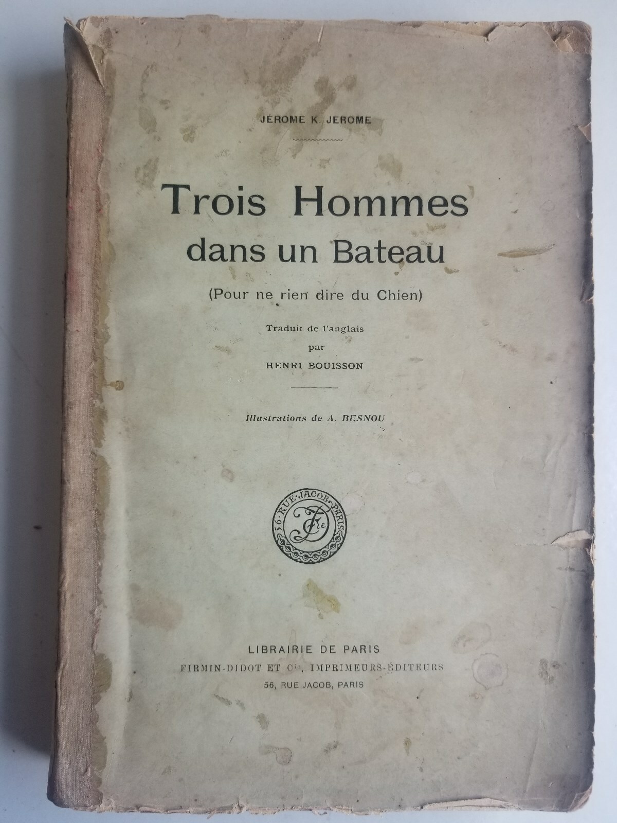 LIVRE ANCIEN TROIS HOMMES DANS UN BATEAU LIVRE ANCIEN TROIS HOMMES DANS UN BATEAU