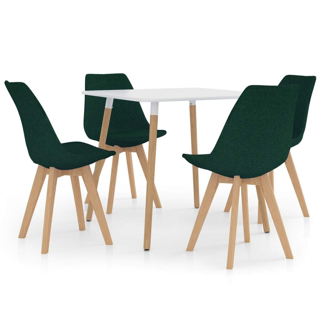 vidaXL Ensemble de Salle à Manger 5 pcs Vert Foncé Mobilier Dîner Cuisine