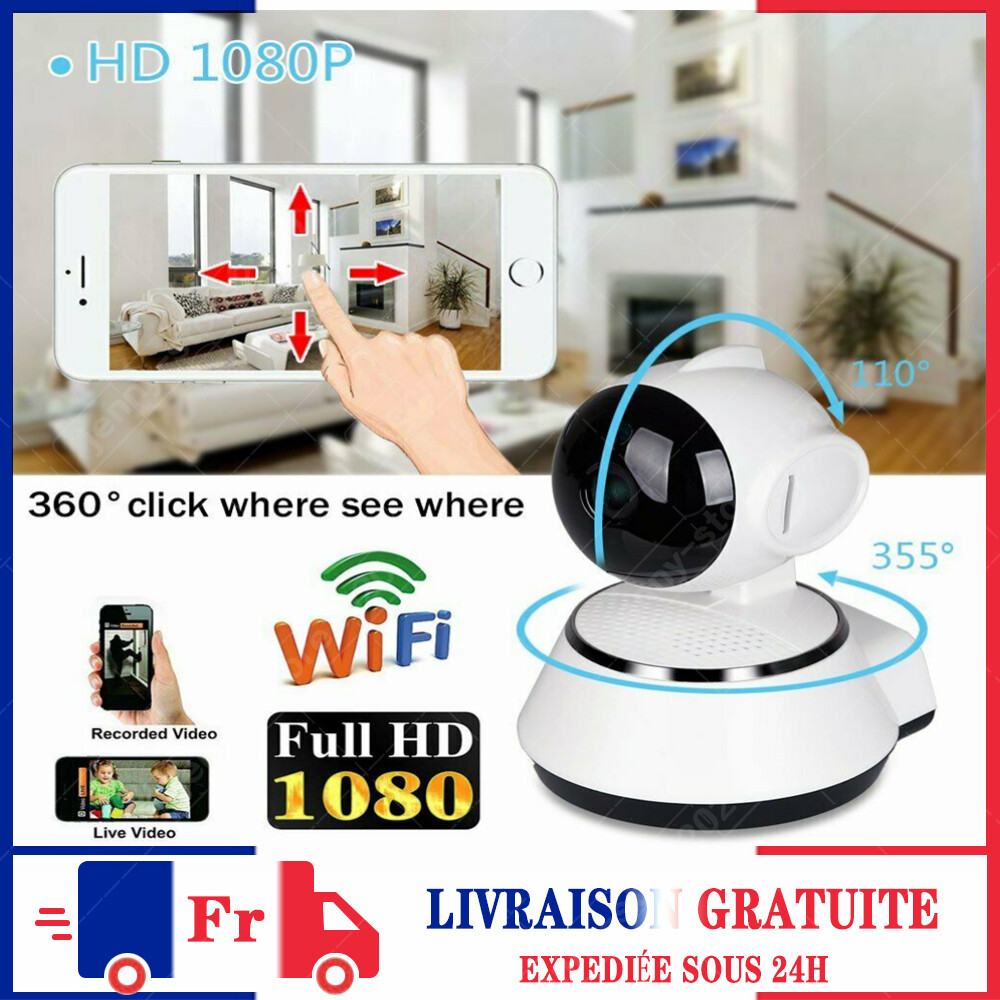 1080P HD Caméra CCTV Sans fil Wifi IP Maison Vidéo Surveillance de Sécurité FR